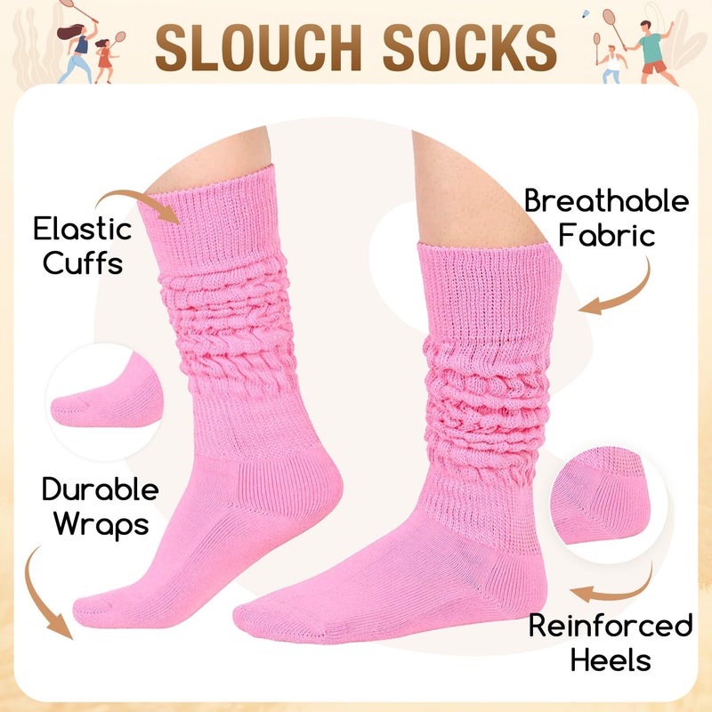 Zmart Women Slouch Socks - Cozy Scrunch Socks, 80s Style in White, Black, Orange & Cream - Image 2